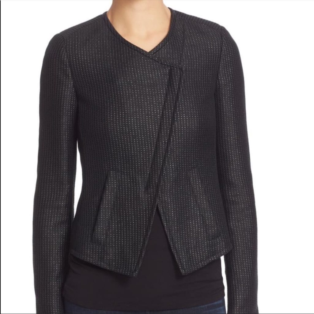 Ayr Deconstructed Textured Moto Jacket Size 8